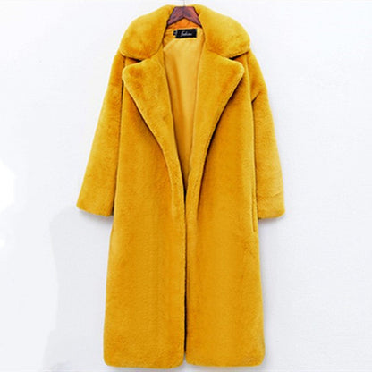 Luxury Women's Coat Teddy Style Long-Hair Winter Season