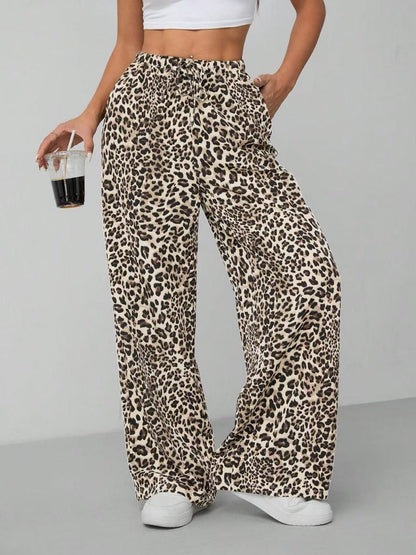 Women's Trousers Animal Print Wide Comfortable Style
