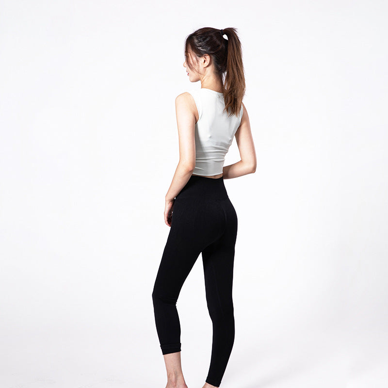 Women's Sports Set: Cropped Top and High Waisted Leggings