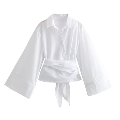 Elegant Women's Blouse Wide Sleeves Tailored Fit