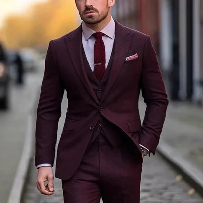 Men's 3-Piece Suit Elegant Slim-Fit