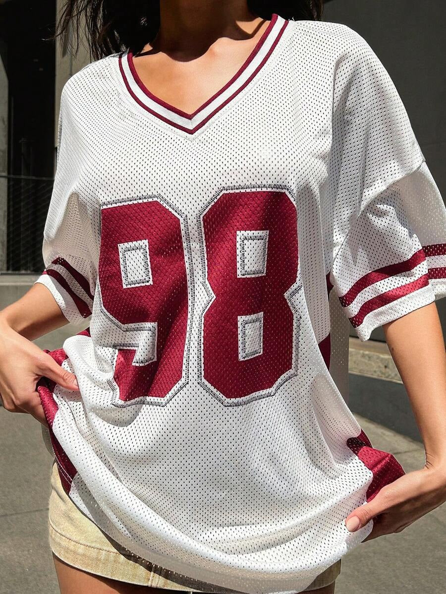 Women's Football Jersey Sporty Lightweight Breathable