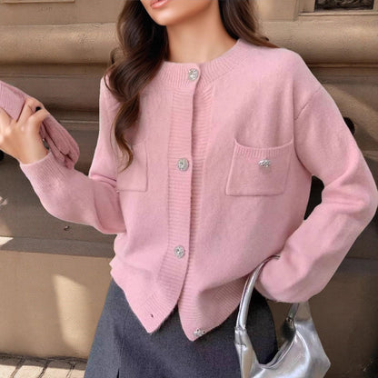 Women's Cardigan Wool Blend Generous Cut