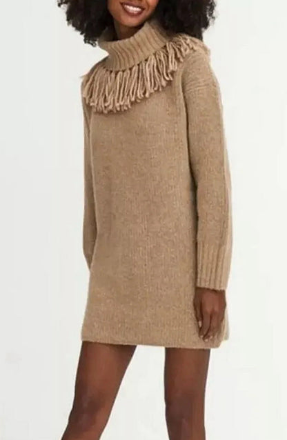 Women's Knitted Dress Elegant Design With Turtleneck