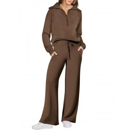 Women's Sports Set with Stand-up Collar and Braces