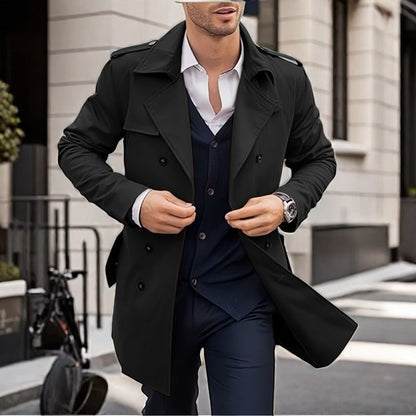 Men's Classic Trench Coat With Pockets