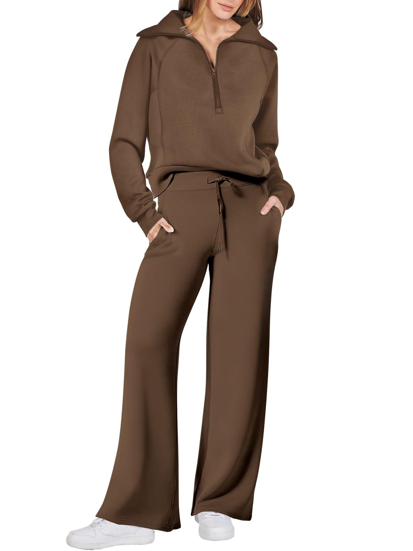 Women's Sporty Two-Piece Set Soft Comfortable High-Neck