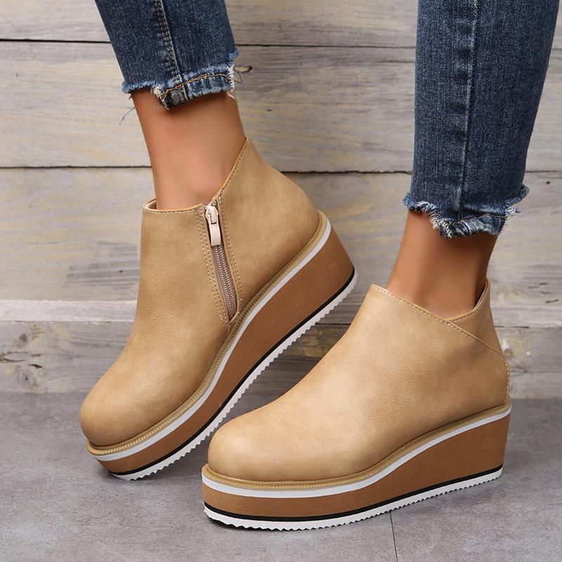 Stylish Ankle Boots with Zipper High Heel