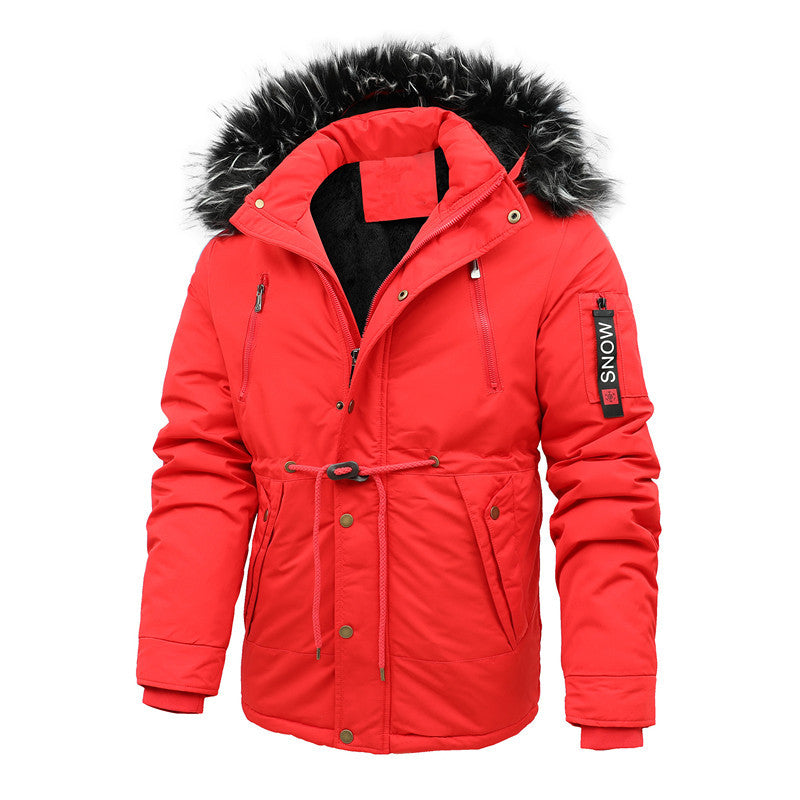 Men's Insulated Waterproof Outdoor Jacket with Detachable Hood