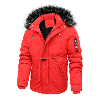 Men's Insulated Waterproof Outdoor Jacket with Detachable Hood