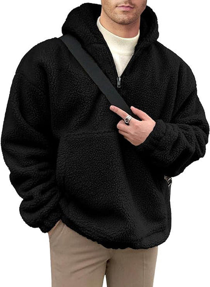 Herren Fleece Pullover Kuschelig Halbzipper Design
