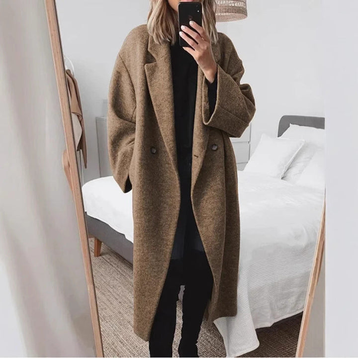 Damen Oversized Mantel Elegant Lang - IdealeKleiden