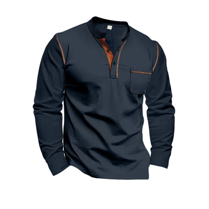 Men's Long-Sleeve Shirt Modern Contrast Design