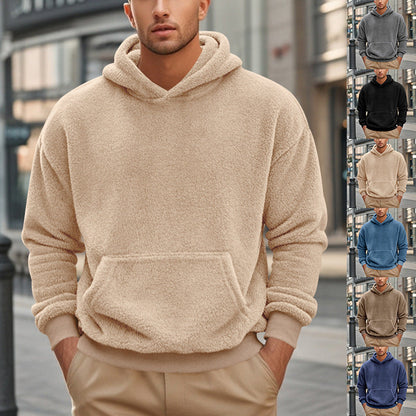 Großer Fleece Hoodie für Männer Bequem Modern Känguro Tasche - IdealeKleiden