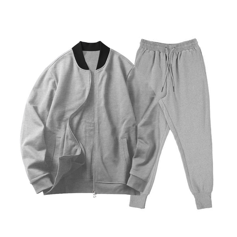 Men's Sporty Elastic Leisure Suit with Pockets