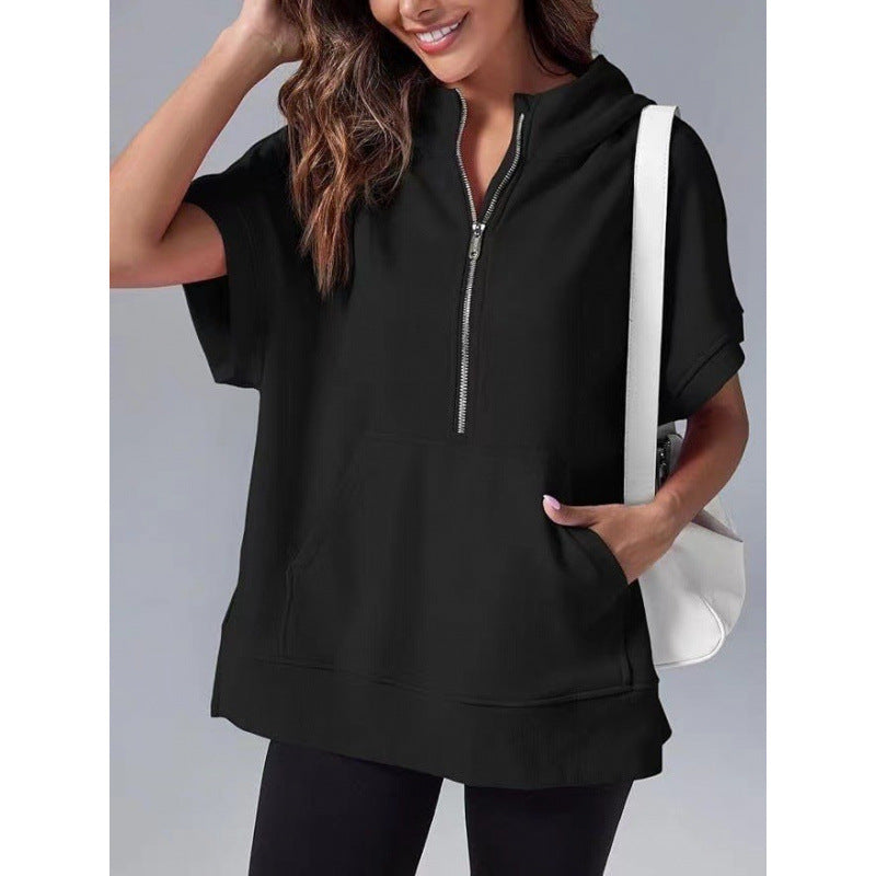 Women's Hooded Sweatshirt Casual With Pockets And Zipper
