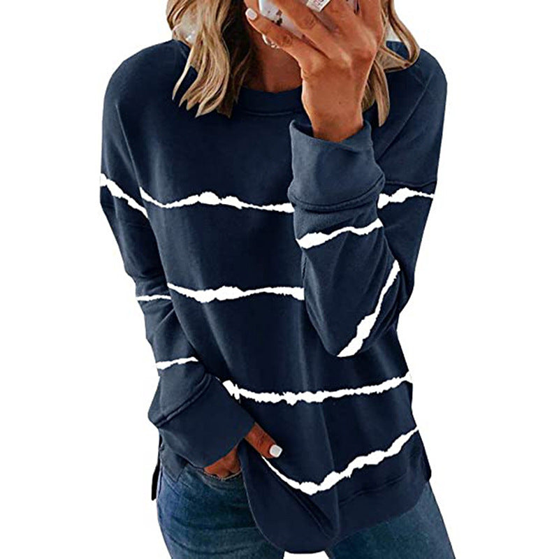 Women's Striped Sweatshirt Modern Style