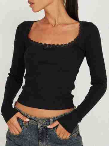 Women's Long Sleeve Lace Elegant Top