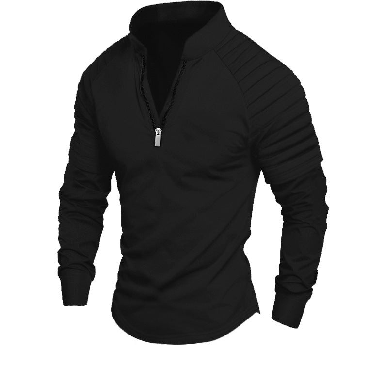 Men's Long-Sleeve Sporty Functional Zip-Up Shirt