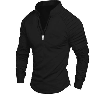 Men's Long-Sleeve Sporty Functional Zip-Up Shirt