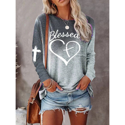 Comfortable Longsleeve Shirt Relaxed Fit Graphic Print