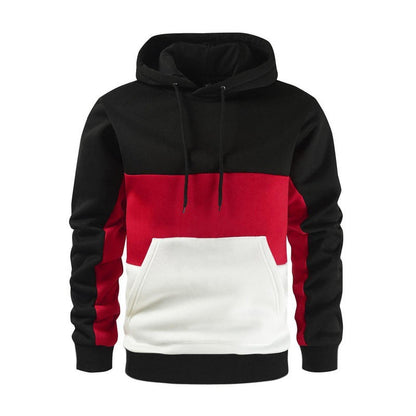 Männer Sportpullover Kapuze Kontrast Farben Trendy