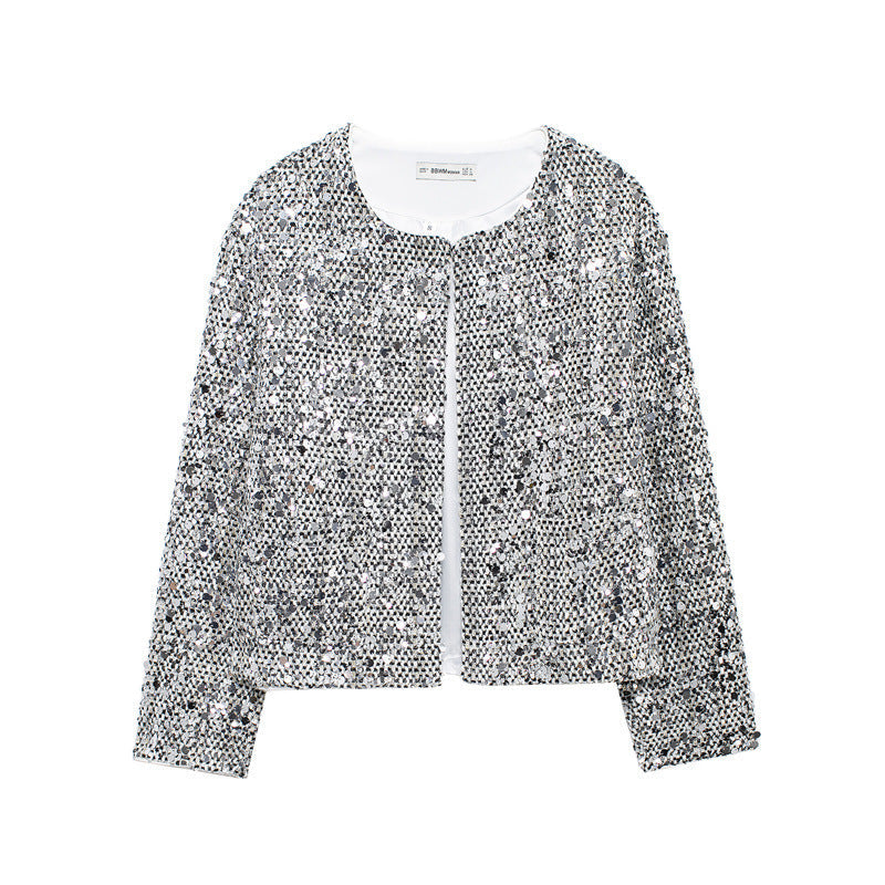 Glitzerjacke Damen Party Schimmer Effekt - IdealeKleiden