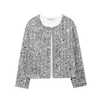 Glitzerjacke Damen Party Schimmer Effekt - IdealeKleiden