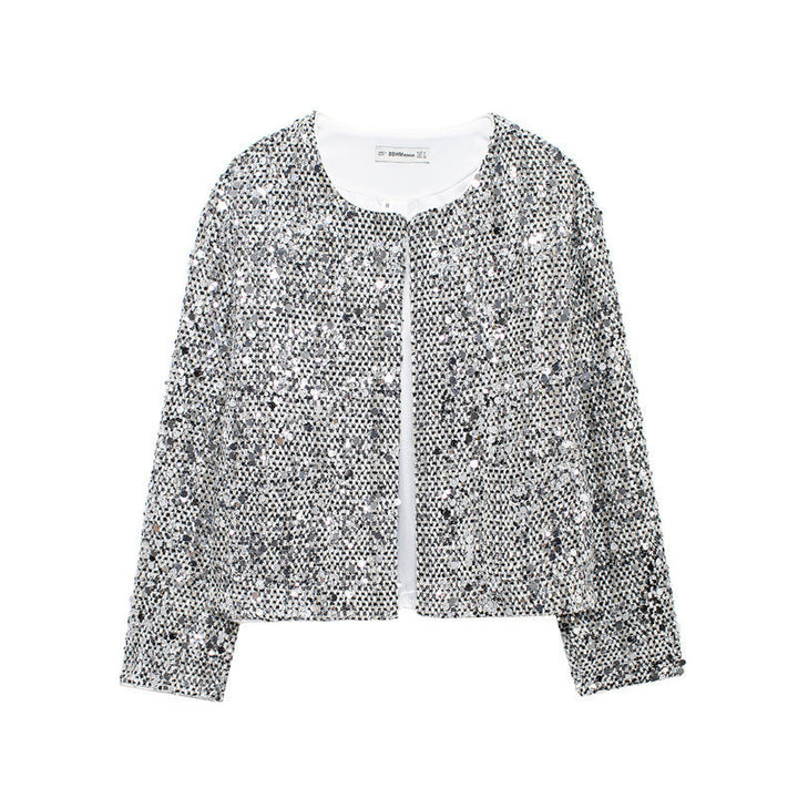 Glitzerjacke Damen Party Schimmer Effekt - IdealeKleiden