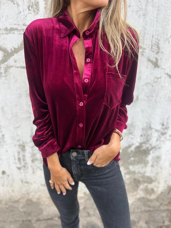 Women's Blouse Elegant Satin Classic Style