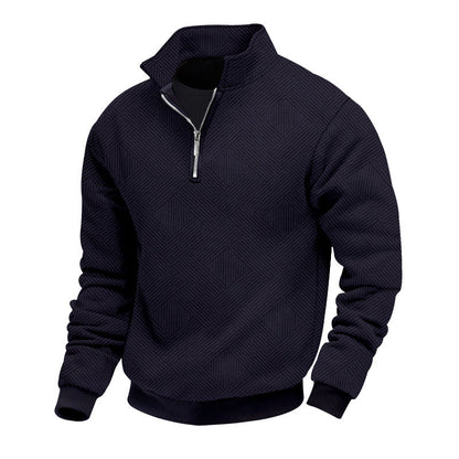 Men's Stand-Up Collar Knit Sweater Modern Zipper