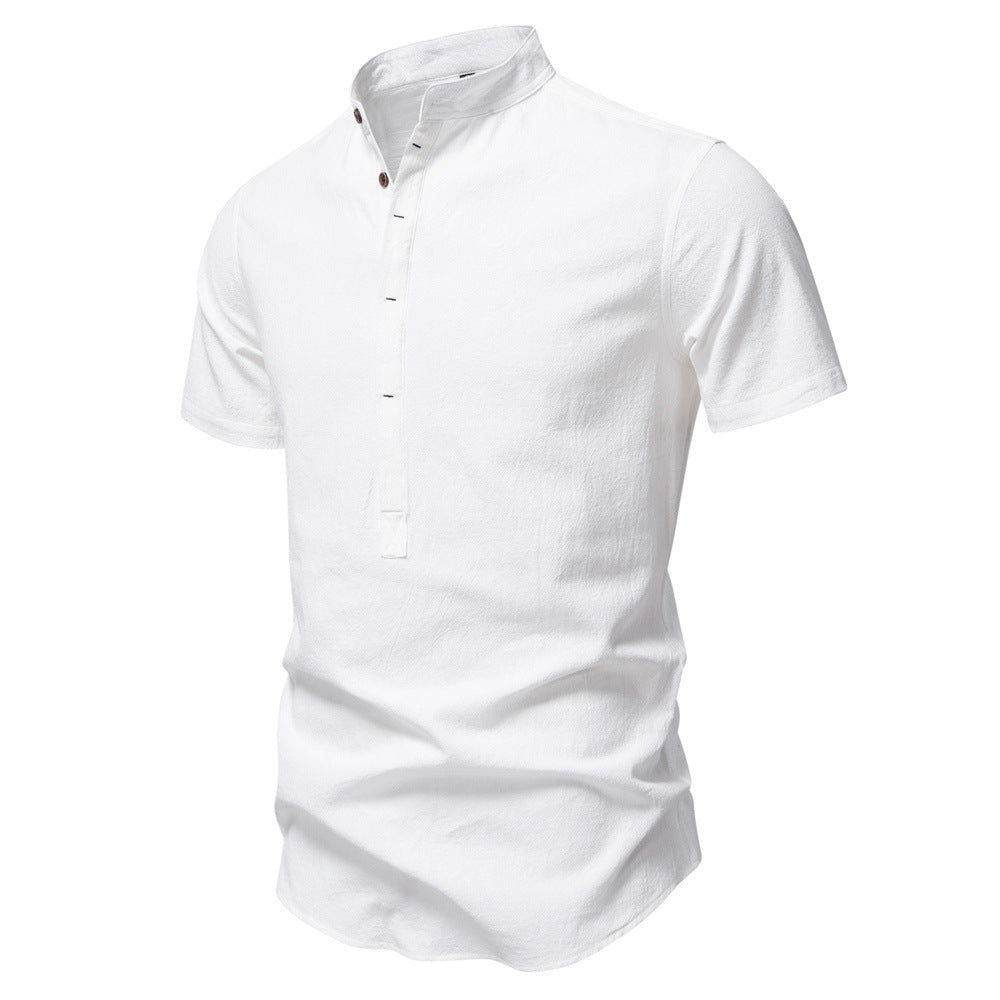Men's Short Sleeve Shirt Modern Design Button Placket