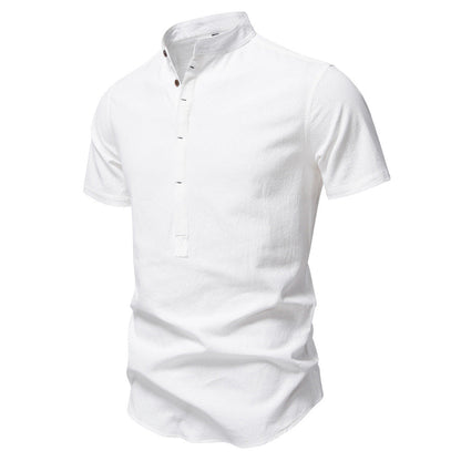 Men's Short Sleeve Shirt Modern Design Button Placket