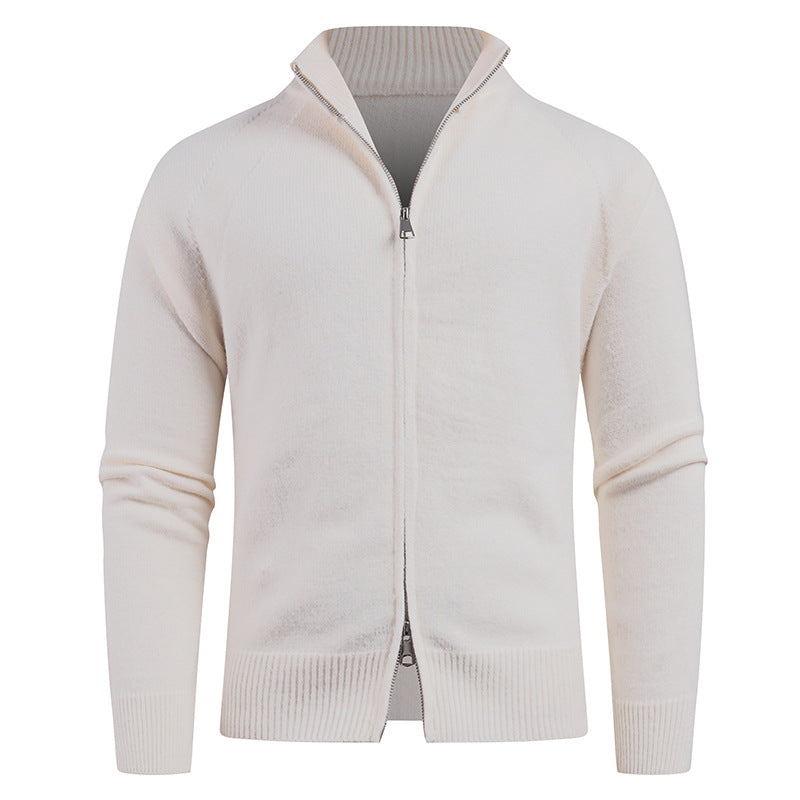 Herren Strickjacke Modern Reißverschluss Hochkragen