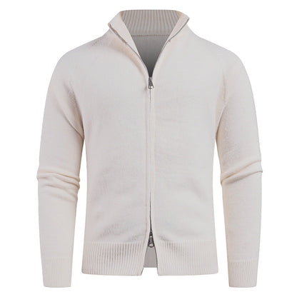 Herren Strickjacke Modern Reißverschluss Hochkragen
