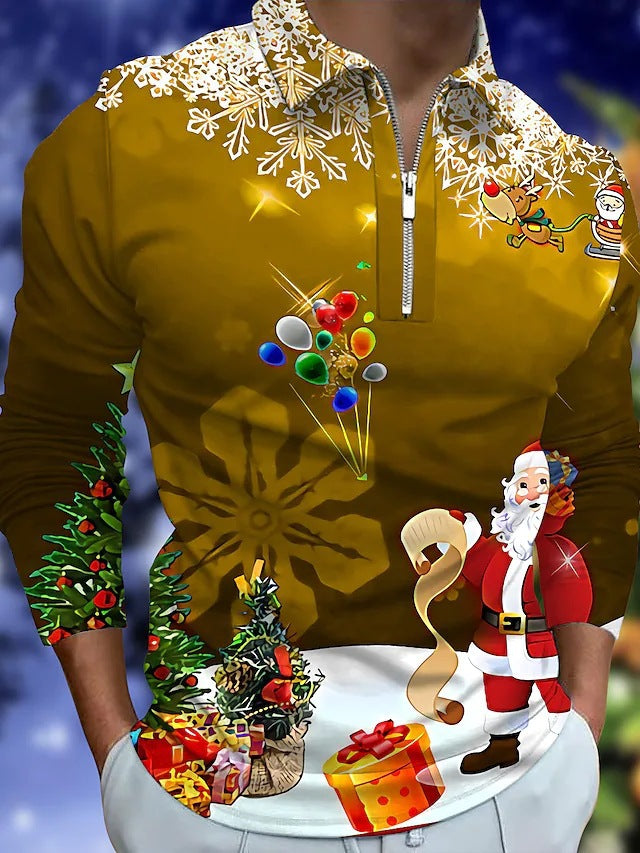 Men's Christmas Long-Sleeved Shirt Festive Gift Idea
