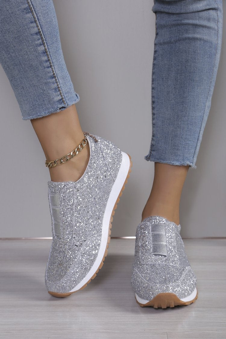Women's Glitter Shoes Sneakers Elegant Chic