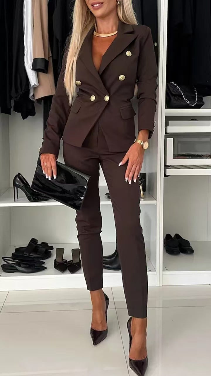 Fashionable Blazer Slim Fit Double-breasted Office Suit