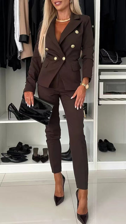 Fashionable Blazer Slim Fit Double-breasted Office Suit