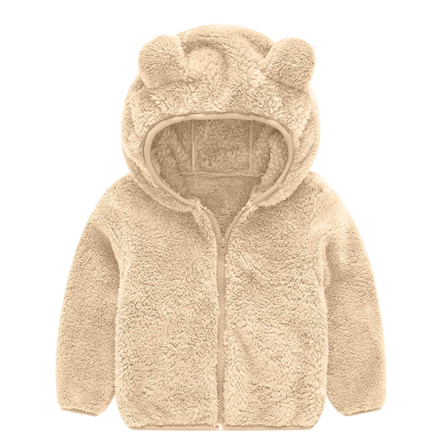 Women's Fleece Jacket Bear Ears Hat Warm Cuddly