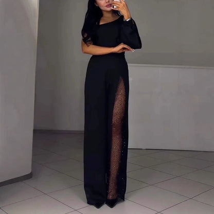Elegant Women's Jumpsuit Sequin Detail