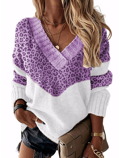 Women's Stylish Leopard Print Trendy Sweater