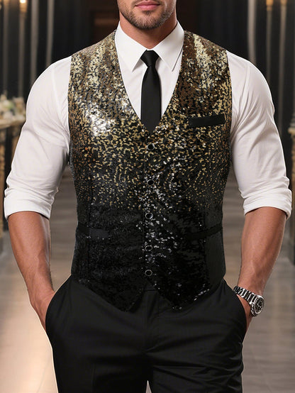 Men's Glitter Vest Party Ideal Outfit
