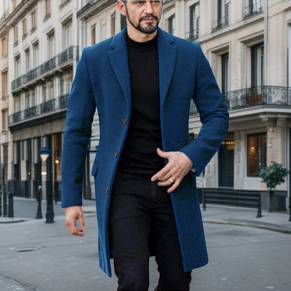 Men's Elegant Grey Wool Coat