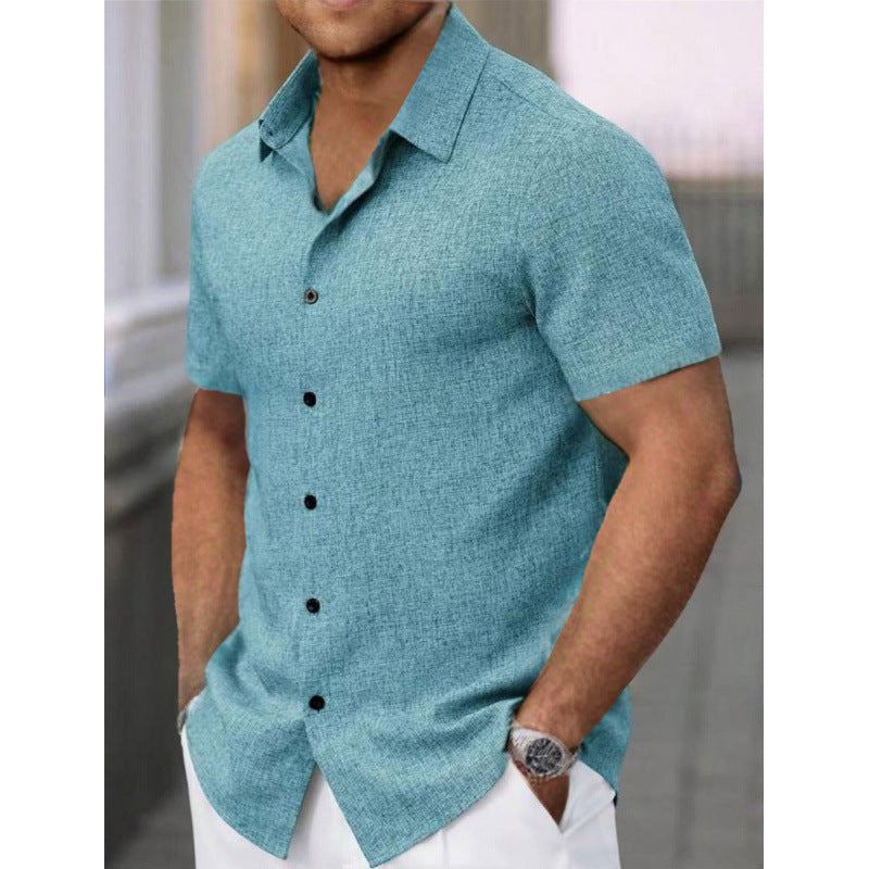 Men's Short-Sleeve Shirt Textured Modern Design