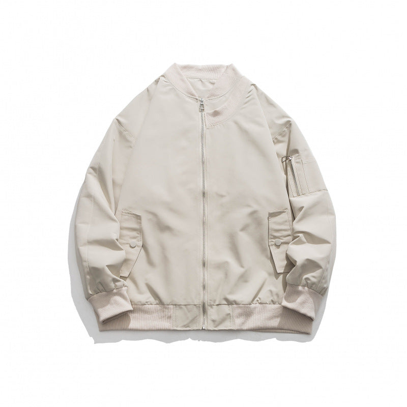 Men's Bomber Jacket Comfortable Zipper Pockets