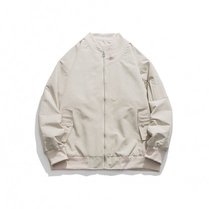 Men's Bomber Jacket Comfortable Zipper Pockets