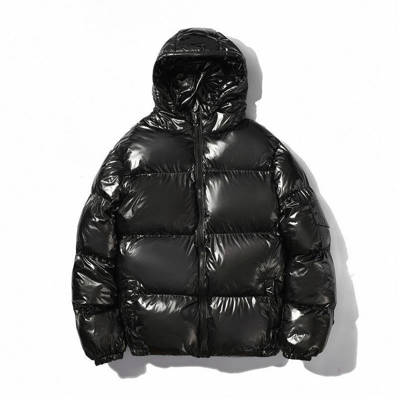 Oversized Puffer Jacket Silver Metallic