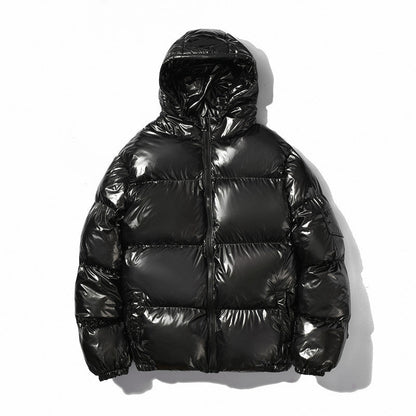 Oversized Puffer Jacket Silver Metallic