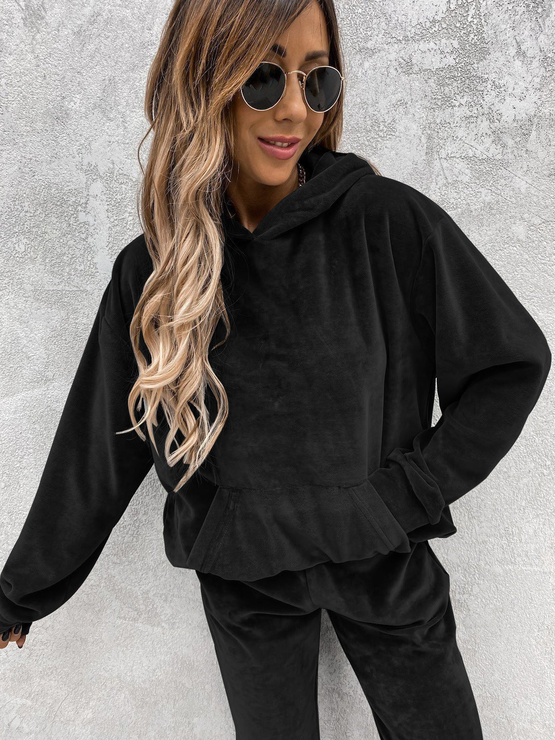 Women's Fleece Set Soft High-Neck Elastic